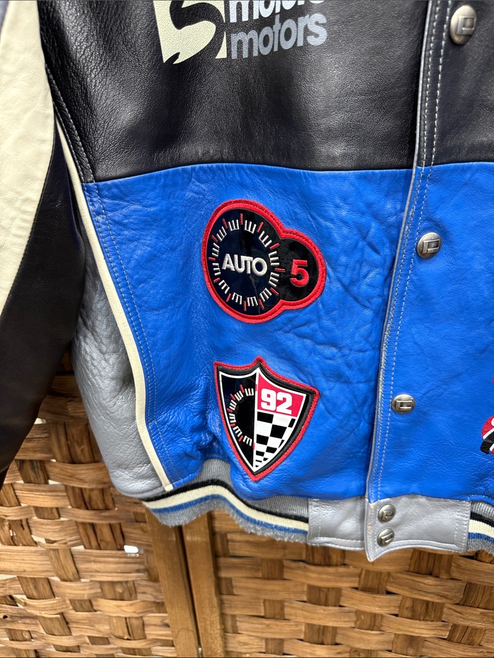 RARE VTG Fubu Leather Racing Jacket Mens XL Y2K 90s Streetwear - Picture 6 of 16